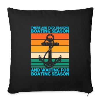 Captain Boat Captains Cadeau - Housse de coussin décorative 45 x 45 cm - noir - Devant