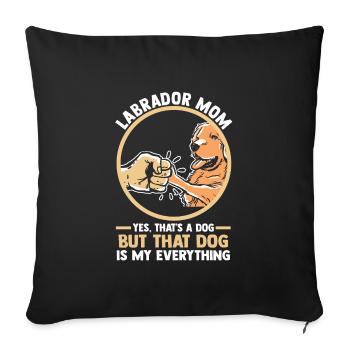 labrador maman labrador propriétaire chien labradors - Housse de coussin décorative 45 x 45 cm - noir - Devant