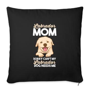 labrador maman labrador propriétaire chien labradors - Housse de coussin décorative 45 x 45 cm - noir - Devant