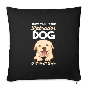 labrador maman labrador propriétaire chien labradors - Housse de coussin décorative 45 x 45 cm - noir - Devant