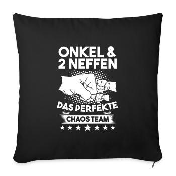 Onkel 2 Neffen Neffen Geschenk - Sofakissenbezug 45 x 45 cm - Schwarz - Vorne
