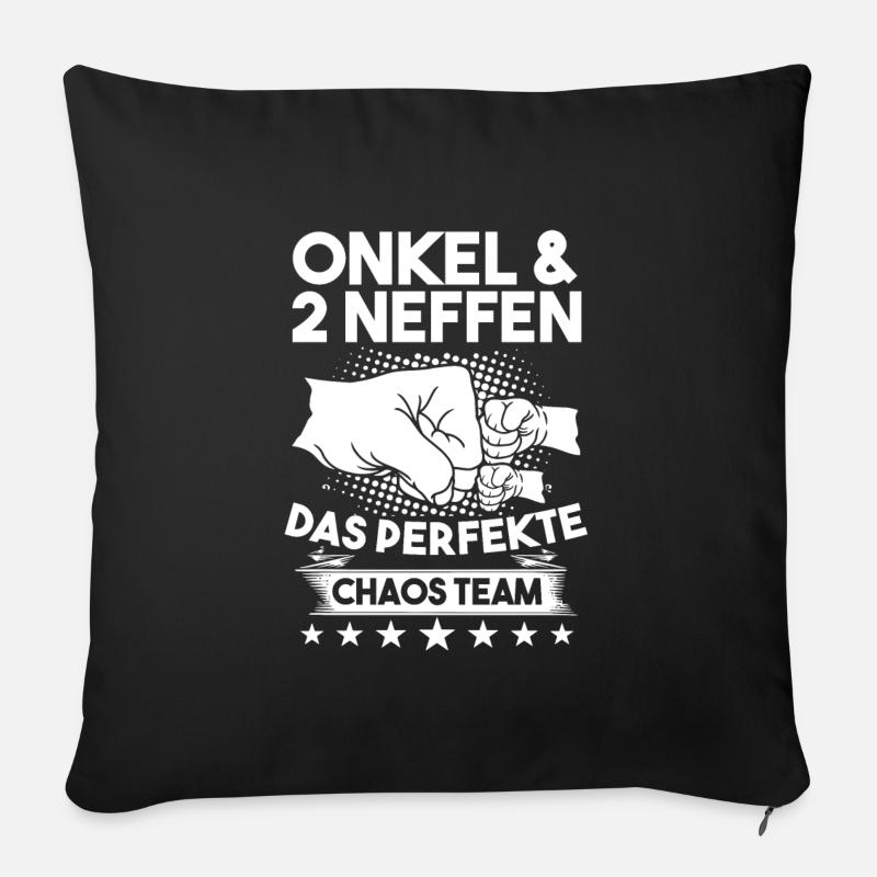Onkel 2 Neffen Neffen Geschenk - Sofakissenbezug 45 x 45 cm - Schwarz