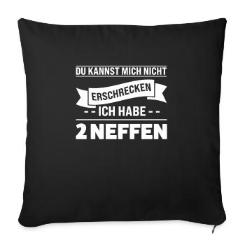 Onkel 2 Neffen Neffen Geschenk - Sofakissenbezug 45 x 45 cm - Schwarz - Vorne