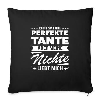 Tante Nichte Nichten Geschenk - Sofakissenbezug 45 x 45 cm - Schwarz - Vorne