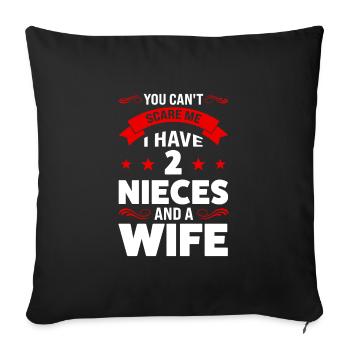 Uncle 2 Nieces Uncle 2 Nieces Gift - Sofa pillowcase 17,3'' x 17,3'' (45 x 45 cm) - black - Front