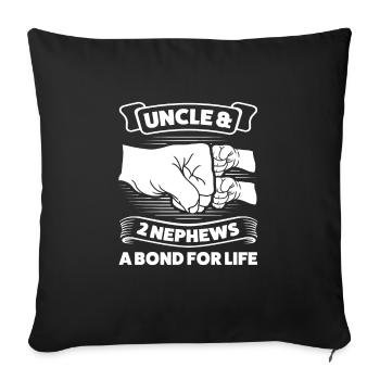 Uncle & 2 Nephews Uncle 2 Nephews Gift - Sofa pillowcase 17,3'' x 17,3'' (45 x 45 cm) - black - Front