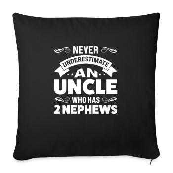 Uncle 2 Nephews Uncle 2 Nephews Gift - Sofa pillowcase 17,3'' x 17,3'' (45 x 45 cm) - black - Front