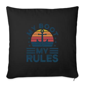 Kapitän Kapitäne Bootfahren Geschenk - Sofakissenbezug 45 x 45 cm - Schwarz - Vorne