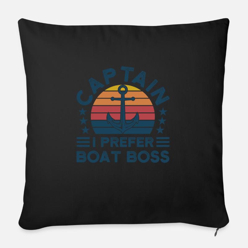Captain Captains Boating Gift - Sofa pillowcase 17,3'' x 17,3'' (45 x 45 cm) - black