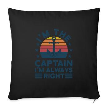 Captain Captains Boating Gift - Sofa pillowcase 17,3'' x 17,3'' (45 x 45 cm) - black - Front