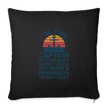 Captain Captains Boating Gift - Sofa pillowcase 17,3'' x 17,3'' (45 x 45 cm) - black - Front