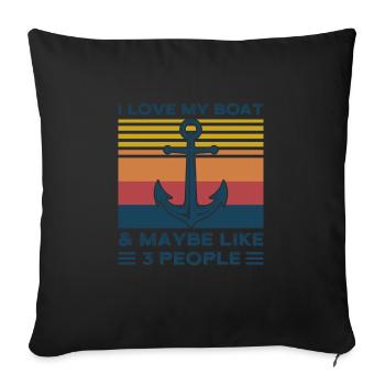 Kapitän Kapitäne Bootfahren Geschenk - Sofakissenbezug 45 x 45 cm - Schwarz - Vorne