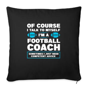 Coach Football Coach Football Game Gift - Sofa pillowcase 17,3'' x 17,3'' (45 x 45 cm) - black - Front