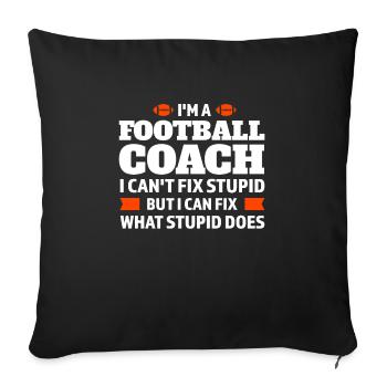 Coach Football Coach Football Game Gift - Sofa pillowcase 17,3'' x 17,3'' (45 x 45 cm) - black - Front
