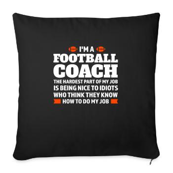 Coach Football Coach Football Game Gift - Sofa pillowcase 17,3'' x 17,3'' (45 x 45 cm) - black - Front