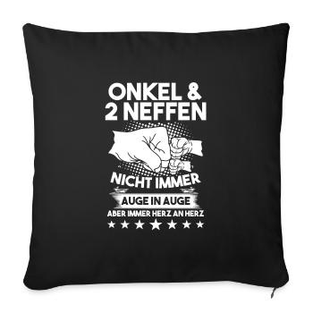 Onkel 2 Neffen Neffen Geschenk - Sofakissenbezug 45 x 45 cm - Schwarz - Vorne