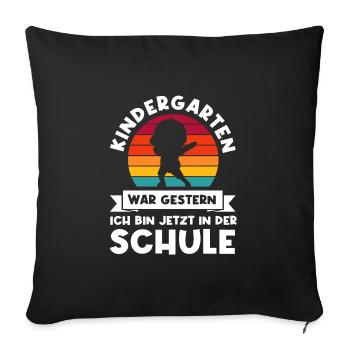 Schulkind Dabbing Schulbeginn Geschenk - Sofakissenbezug 45 x 45 cm - Schwarz - Vorne