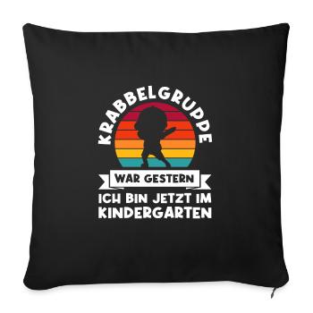 Kindergarten Dabbing Kita-Anfänger Geschenk - Sofakissenbezug 45 x 45 cm - Schwarz - Vorne