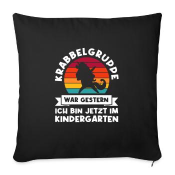 Kindergarten Einhorn Kita-Anfänger Geschenk - Sofakissenbezug 45 x 45 cm - Schwarz - Vorne