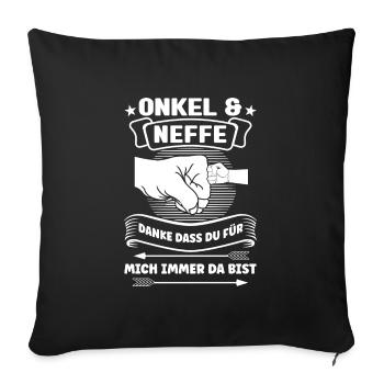 Onkel Neffe Neffen Geschenk - Sofakissenbezug 45 x 45 cm - Schwarz - Vorne
