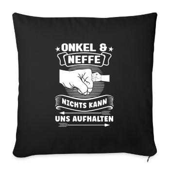 Onkel Neffe Neffen Geschenk - Sofakissenbezug 45 x 45 cm - Schwarz - Vorne