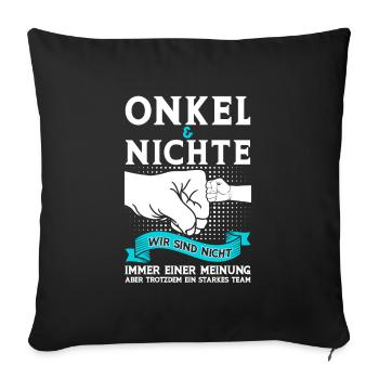 Onkel Nichte Nichten Geschenk - Sofakissenbezug 45 x 45 cm - Schwarz - Vorne