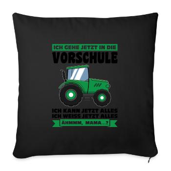 Vorschule Traktor Vorschüler Geschenk - Sofakissenbezug 45 x 45 cm - Schwarz - Vorne