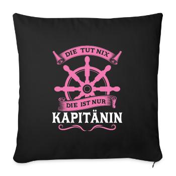 Kapitänin Boot Segelboot Geschenk - Sofakissenbezug 45 x 45 cm - Schwarz - Vorne