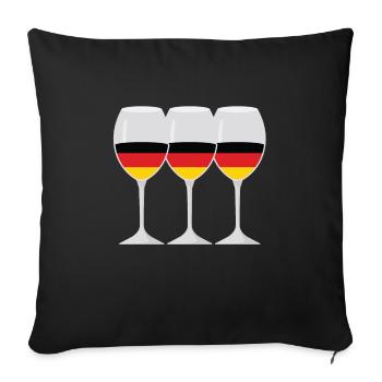Flag Verre de vin German Roots Cadeau - Housse de coussin décorative 45 x 45 cm - noir - Devant