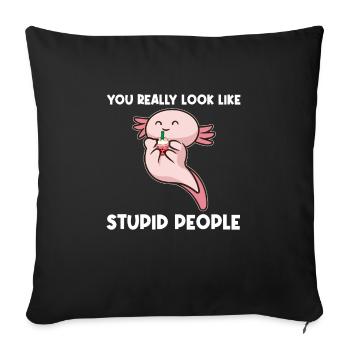 Axolotel Axolotl Lover Axolotls Gift - Sofa pillowcase 17,3'' x 17,3'' (45 x 45 cm) - black - Front