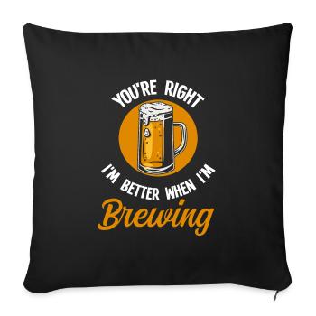 Brasserie Beer Cadeau - Housse de coussin décorative 45 x 45 cm - noir - Devant