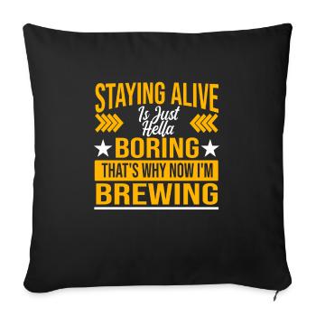 Brasserie Beer Cadeau - Housse de coussin décorative 45 x 45 cm - noir - Devant