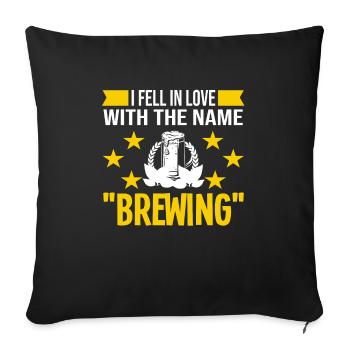 Brasserie Beer Cadeau - Housse de coussin décorative 45 x 45 cm - noir - Devant