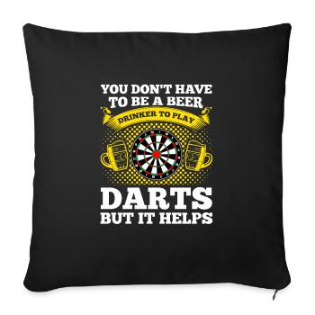 Dart-Dartspiel Dartspieler Geschenk - Sofakissenbezug 45 x 45 cm - Schwarz - Vorne