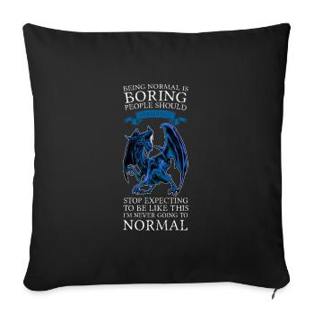 Dragon Dragon Mythical Creature Gift - Sofa pillowcase 17,3'' x 17,3'' (45 x 45 cm) - black - Front