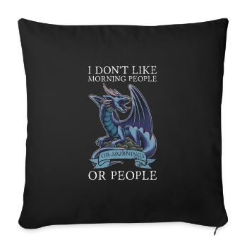 Dragon Dragon Mythical Creature Gift - Sofa pillowcase 17,3'' x 17,3'' (45 x 45 cm) - black - Front