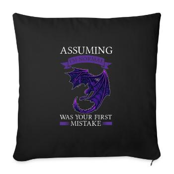 Dragon Dragon Mythical Creature Gift - Sofa pillowcase 17,3'' x 17,3'' (45 x 45 cm) - black - Front