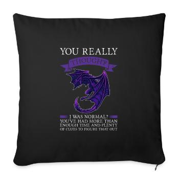 Dragon Dragon Mythical Creature Gift - Sofa pillowcase 17,3'' x 17,3'' (45 x 45 cm) - black - Front