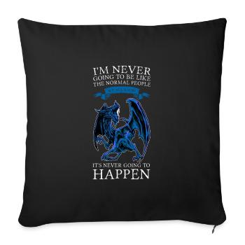 Dragon Dragon Mythical Creature Gift - Sofa pillowcase 17,3'' x 17,3'' (45 x 45 cm) - black - Front