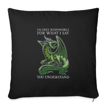 Dragon Dragon Mythical Creature Gift - Sofa pillowcase 17,3'' x 17,3'' (45 x 45 cm) - black - Front