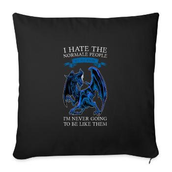 Dragon Dragon Mythical Creature Gift - Sofa pillowcase 17,3'' x 17,3'' (45 x 45 cm) - black - Front
