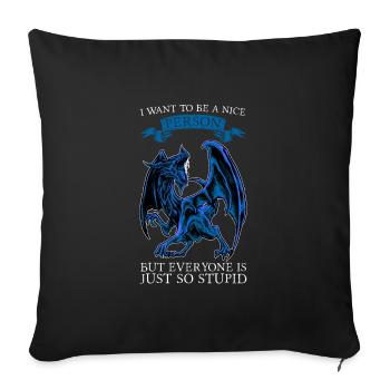 Dragon Dragon Mythical Creature Gift - Sofa pillowcase 17,3'' x 17,3'' (45 x 45 cm) - black - Front