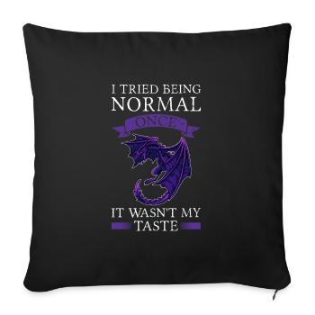 Dragon Dragon Mythical Creature Gift - Sofa pillowcase 17,3'' x 17,3'' (45 x 45 cm) - black - Front