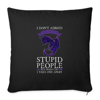 Dragon Dragon Mythical Creature Gift - Sofa pillowcase 17,3'' x 17,3'' (45 x 45 cm) - black - Front