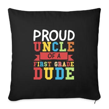 Graduation gift of the first class for the 1. - Sofa pillowcase 17,3'' x 17,3'' (45 x 45 cm) - black - Front