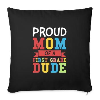 Graduation gift of the first class for the 1. - Sofa pillowcase 17,3'' x 17,3'' (45 x 45 cm) - black - Front
