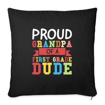 Graduation gift of the first class for the 1. - Sofa pillowcase 17,3'' x 17,3'' (45 x 45 cm) - black - Front