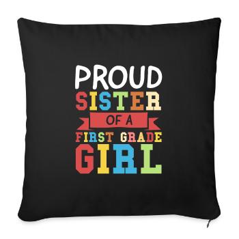 Graduation gift of the first class for the 1. - Sofa pillowcase 17,3'' x 17,3'' (45 x 45 cm) - black - Front