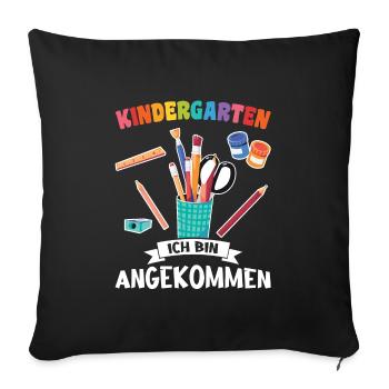 Kindergarten Anfang Kindergartenkind Geschenk - Sofakissenbezug 45 x 45 cm - Schwarz - Vorne