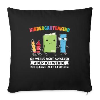 Kindergarten Anfang Kindergartenkind Geschenk - Sofakissenbezug 45 x 45 cm - Schwarz - Vorne
